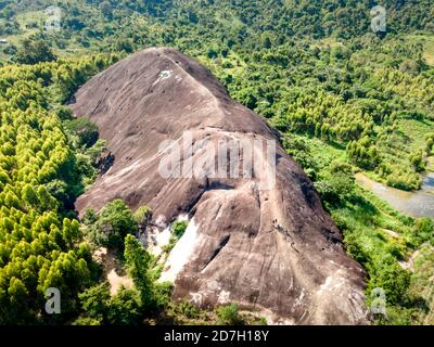 Mother Elephant Stone in Chu Yang Sin mountain range, Dak Lak province, Vietnam. Giant rock shaped like an elephant, so people here call: 'mother elep Stock Photo