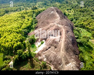 Mother Elephant Stone in Chu Yang Sin mountain range, Dak Lak province, Vietnam. Giant rock shaped like an elephant, so people here call: 'mother elep Stock Photo