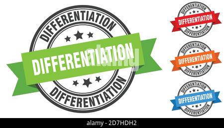 differentiation stamp. round band sign set. ribbon label Stock Vector