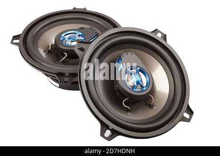 Car speakers isolated on a white background. Stock Photo