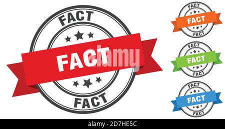 fact stamp. round band sign set. ribbon label Stock Vector