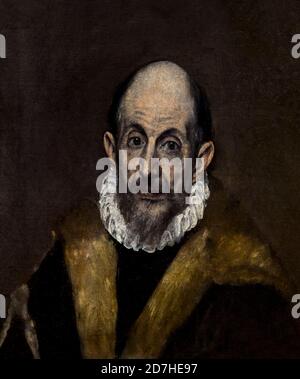 Portrait of an Old  Man, El Greco, circa 1590-1600, Metropolitan Museum of Art, Manhattan, New York City, USA, North America Stock Photo