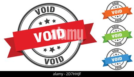 void stamp. round band sign set. ribbon label Stock Vector