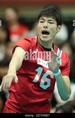 Kentaro Takahashi of Japan during the Volleyball International Friendly ...