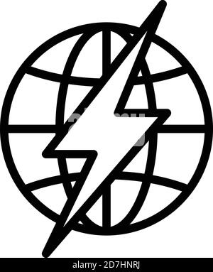 Fast planet warming icon. Outline fast planet warming vector icon for web design isolated on white background Stock Vector