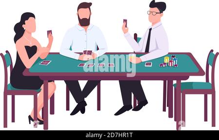Gambler flat color vector faceless characters Stock Vector