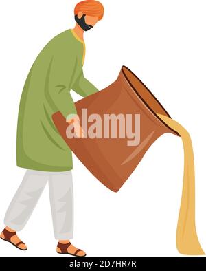 Indian cuisine, Masala Chai serving flat concept vector illustration Stock Vector