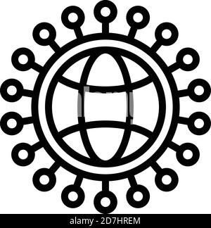 Diverse global network icon. Outline diverse global network vector icon for web design isolated on white background Stock Vector
