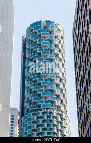 One Park Drive residential skyscraper in Canary Wharf, London, UK Stock Photo