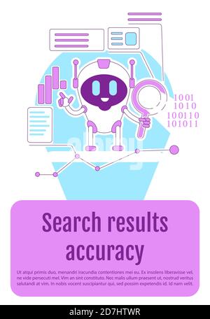 SEO bot poster flat silhouette vector template Stock Vector