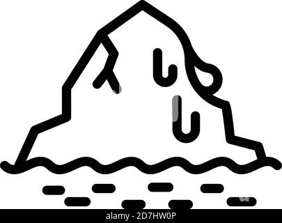 Iceberg melts icon. Outline iceberg melts vector icon for web design isolated on white background Stock Vector