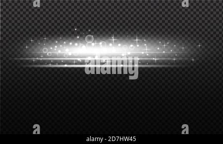 Snow powder. White wind of snow and light trail, design elements for christmas, new year holidays on dark background. White waved trail and powder. Vector illustration Stock Vector