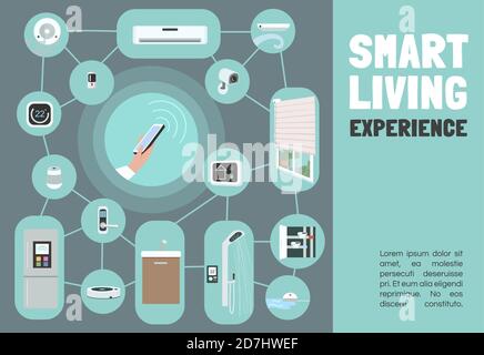 Smart living experience banner flat vector template Stock Vector