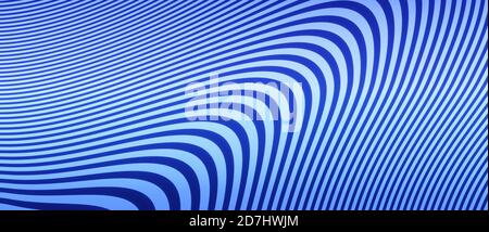 Blue abstract flowing bands, wireframe structure, virtual background, digital technology, science or data concept, wave visualization, cgi 3D render Stock Photo