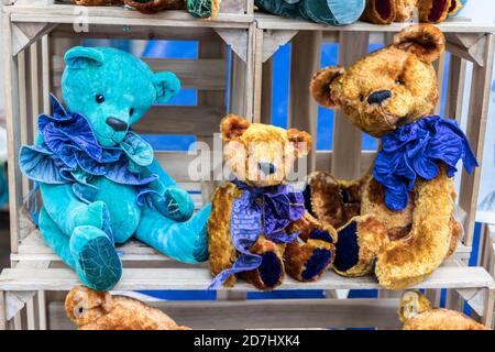 Teddy bears on sale, UK Stock Photo