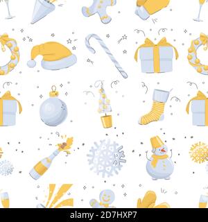 Vector seamless pattern, christmas and new year concept. Stock Vector