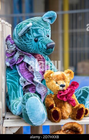 Teddy bears on sale, UK Stock Photo