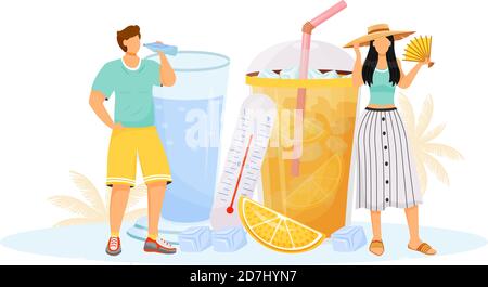 Summer flat concept vector illustration Stock Vector