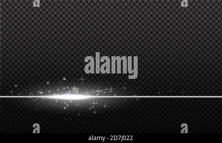Snow powder. White wind of snow and light trail, design elements for christmas, new year holidays on dark background. White waved trail and powder. Vector illustration Stock Vector