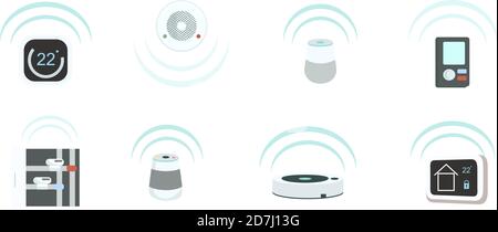 Smart devices flat color vector objects set Stock Vector