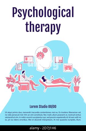 Psychological therapy poster flat silhouette vector template Stock Vector