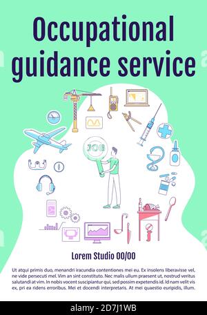 Occupational guidance service poster flat silhouette vector template Stock Vector