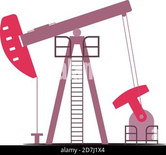 Oil pump cartoon vector illustration Stock Vector