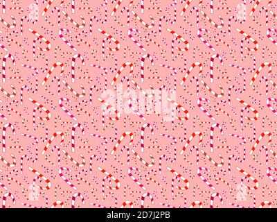 Seamless pink and white candy pattern for New Year and Christmas celebration Stock Vector