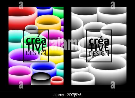 Set of futuristic abstract backgrounds for brochure design, flyer design, cover layout, business cards. Stock Vector
