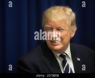NEW YORK, USA - Sep 21, 2017: Meeting of the President of the United States Donald Trump with the President of Ukraine Petro Poroshenko in New York Stock Photo