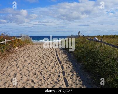 Sandy beach at the Scarborough Beach State Park near Portland, Maine, United States Stock Photo