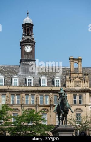 The Black Prince equestrian statue in City Square, Leeds, West Yorkshire, England. Stock Photo