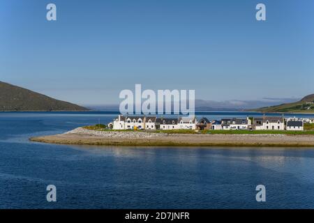 UK, Scotland, Ullapool, Fishing village on shore of Loch Broom Stock Photo