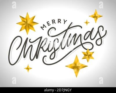 Merry christmas 2021 Beautiful greeting card poster with calligraphy black text word. Hand drawn design elements. Handwritten modern brush lettering Stock Vector