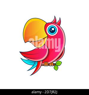 parrot Vector stock illustration on a white background. For design, decoration Stock Vector