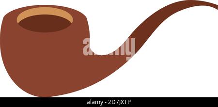 tobacco pipe vintage wood object flat icon vector illustration Stock Vector