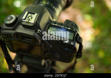 Canon 5dmiii DSLR on a tripod Stock Photo