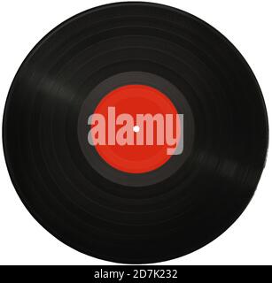 Gramophone record long played record vinyl. Black and red Stock Photo