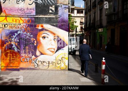 Murales, street art in Granada, Spain Stock Photo