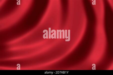 Crumpled red fabric for a background. Red fabric texture. Stock Photo