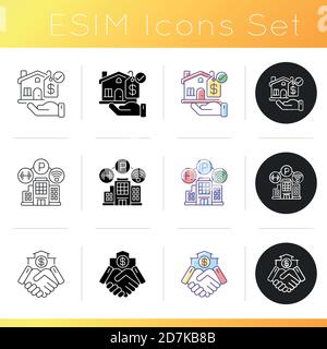 House amenities icons set Stock Vector