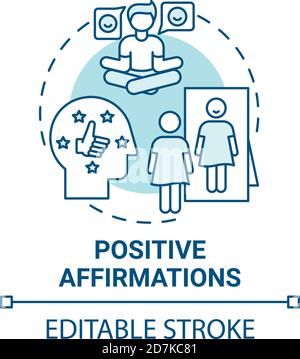 Positive affirmations concept icon Stock Vector