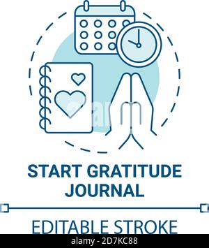 Start gratitude journal concept icon Stock Vector