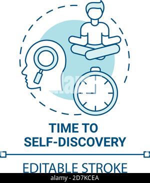 Time to self discovery concept icon Stock Vector