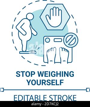 Stop weighing yourself concept icon Stock Vector