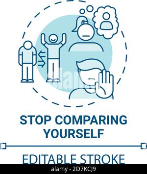 Stop comparing yourself concept icon Stock Vector