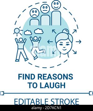 Find reasons to laugh concept icon Stock Vector