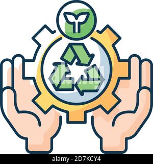 Environmental services RGB color icon Stock Vector