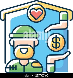 Shelter services RGB color icon Stock Vector