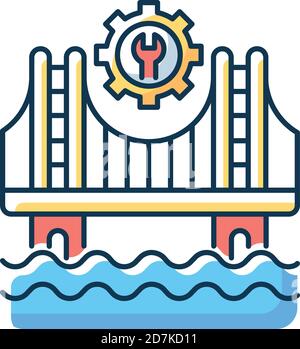 Construction RGB color icon Stock Vector